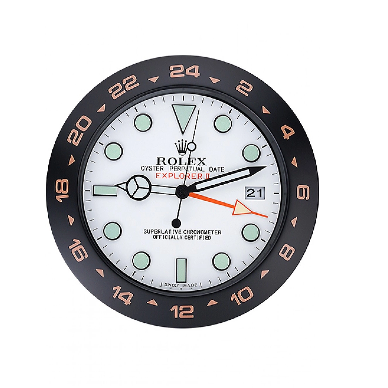 Good Copy Rolex Watches Explorer II Black-Orange Wall Clock 622479 Rolex 0626
